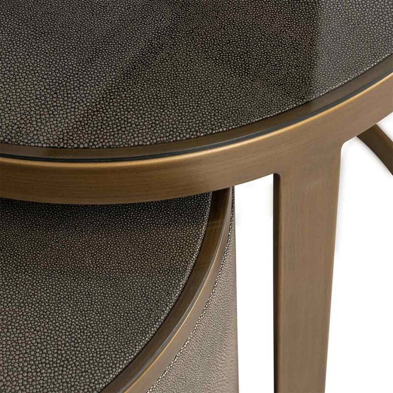 set of shagreen end tables