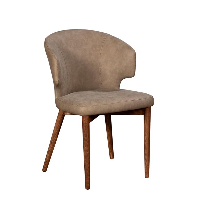 Rebecca dining chair in light brown PU leather