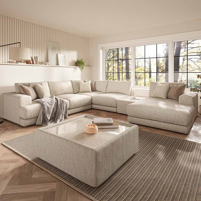 Nikita chaise end corner sofa with Table